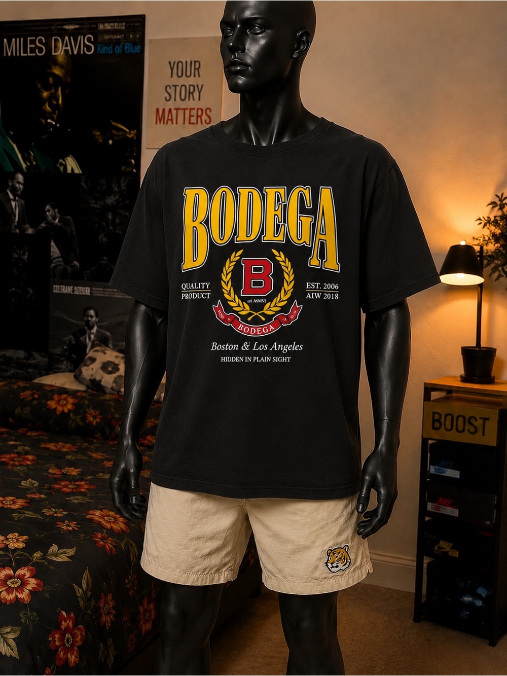 2018 Fall/ Winter Bodega Black Graphic Logo Tee sz S